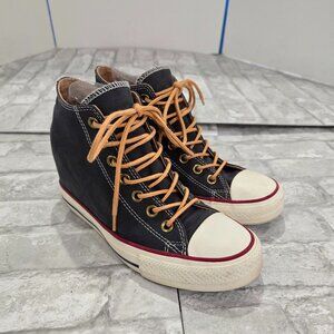 Converse Chuck Taylor All‎ Star Lux Purple Suede Hidden Wedge Heel Mid Women 8.5